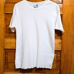 AK America Knit White Short Sleeve Top 14/16